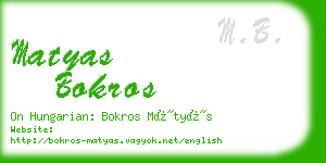 matyas bokros business card